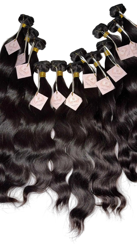 Indian Wavy raw hair bundle — 100% unprocessed single-donor hair, medium-density natural wave, color 1B | Too Raw Hair