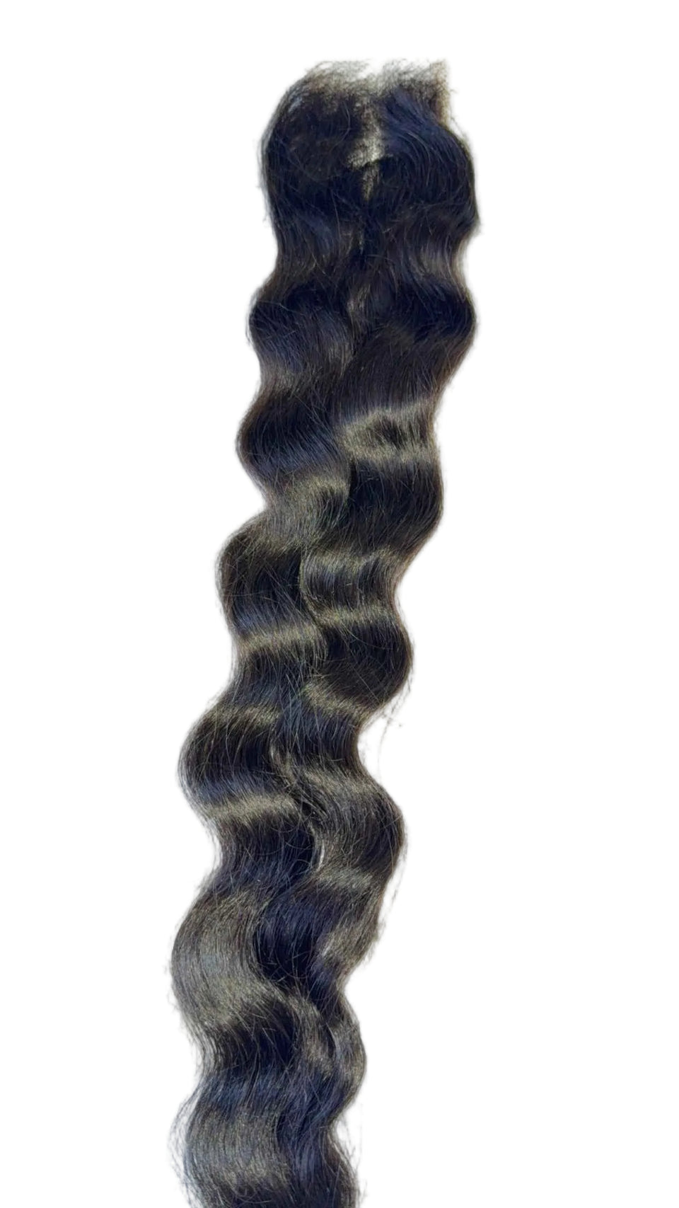 Cambodian Wavy raw hair lace closure — 100% unprocessed single-donor hair, full-bodied coarse wave, 2x6 HD lace, color 1B | Too Raw Hair