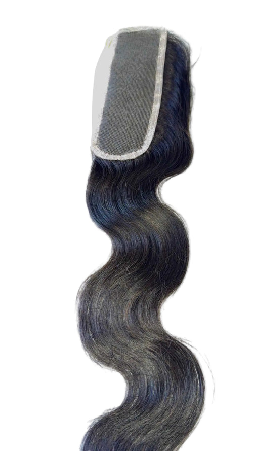 Indian Wavy raw hair lace closure — 100% unprocessed single-donor hair, medium-density natural wave, 5x5 HD lace, color 1B | Too Raw Hair