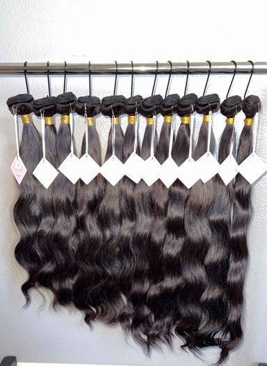 Indian Wavy raw hair bundle — 100% unprocessed single-donor hair, medium-density natural wave, color 1B | Too Raw Hair