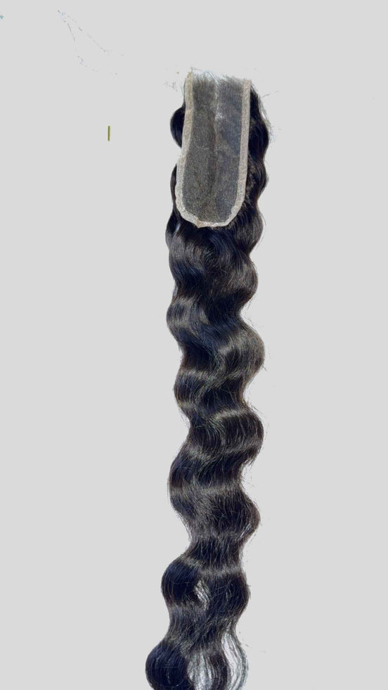 Vietnamese Wavy raw hair lace closure — 100% unprocessed single-donor hair, natural silky wave, 5x5 HD lace, color 1B | Too Raw Hair