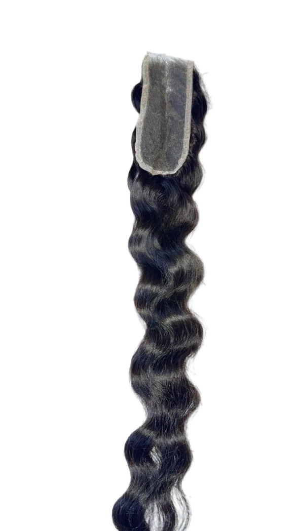 Vietnamese Wavy raw hair lace closure — 100% unprocessed single-donor hair, natural silky wave, 5x5 HD lace, color 1B | Too Raw Hair