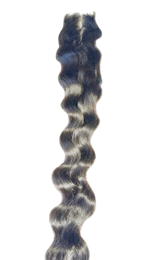 Vietnamese Wavy raw hair lace closure — 100% unprocessed single-donor hair, natural silky wave, 5x5 HD lace, color 1B | Too Raw Hair