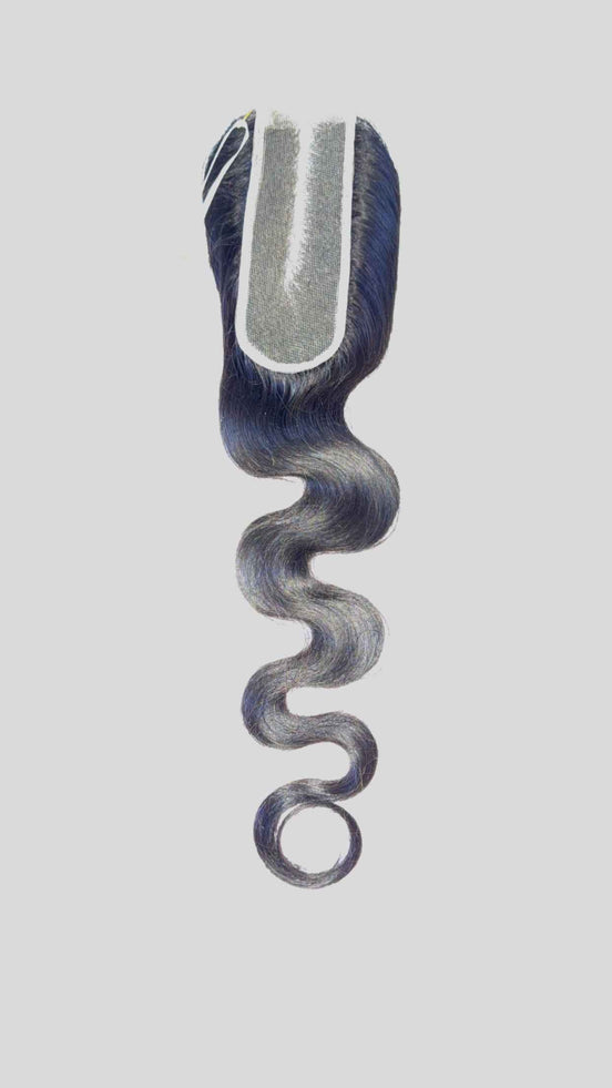 15A Virgin Body Wave lace closure — steamed for a defined body wave pattern, available in 2x6 and 5x5 HD lace, color 1B | Too Raw Hair