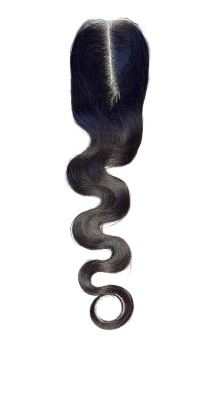 15A Virgin Body Wave lace closure — steamed for a defined body wave pattern, available in 2x6 and 5x5 HD lace, color 1B | Too Raw Hair