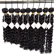 Indian Water Wave virgin hair bundle — 15A grade, defined water wave pattern, HD lace compatible, color 1B | Too Raw Hair