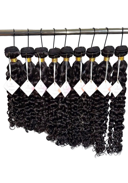 Indian Water Wave virgin hair bundle — 15A grade, defined water wave pattern, HD lace compatible, color 1B | Too Raw Hair