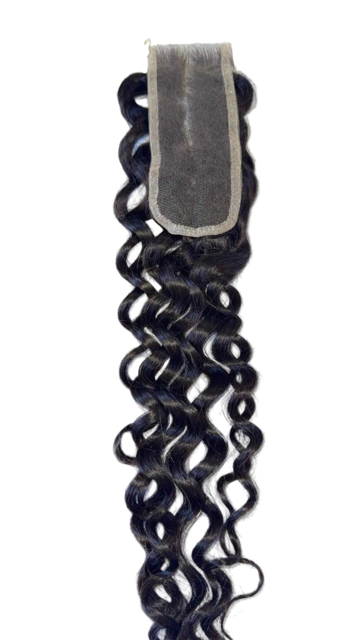 15A Virgin Water Wave lace closure — steamed for a defined water wave pattern, HD lace, color 1B | Too Raw Hair