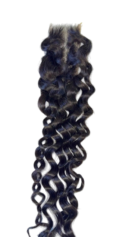 15A Virgin Water Wave lace closure — steamed for a defined water wave pattern, HD lace, color 1B | Too Raw Hair