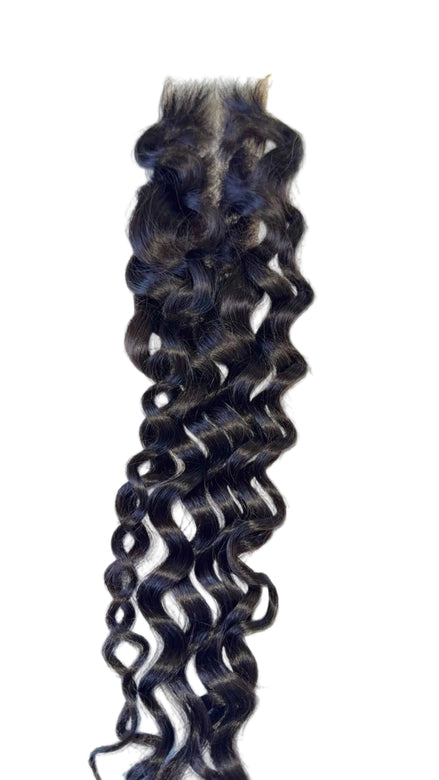 15A Virgin Water Wave lace closure — steamed for a defined water wave pattern, HD lace, color 1B | Too Raw Hair